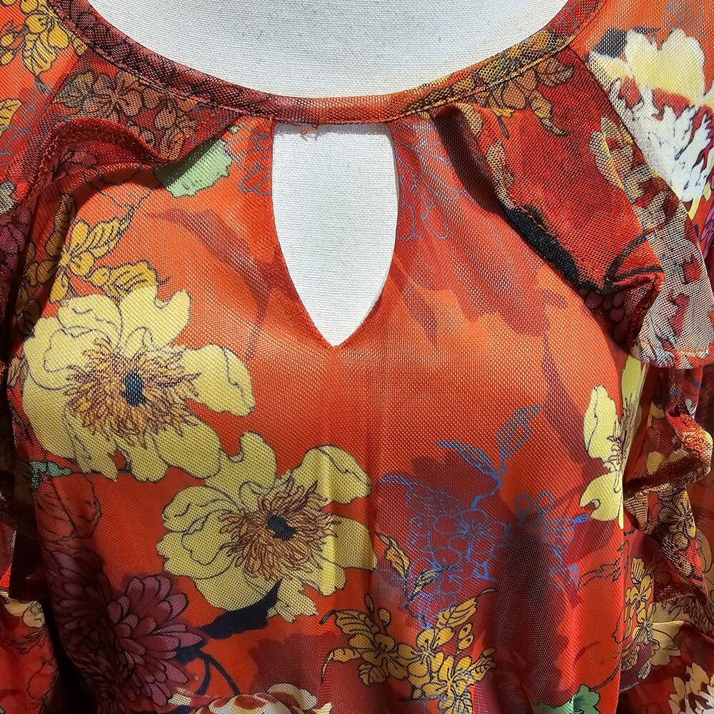 Reba XL Floral Midi Dress Boho Prairie Cottagecore Whimsical Western Rustic - Picture 8 of 12